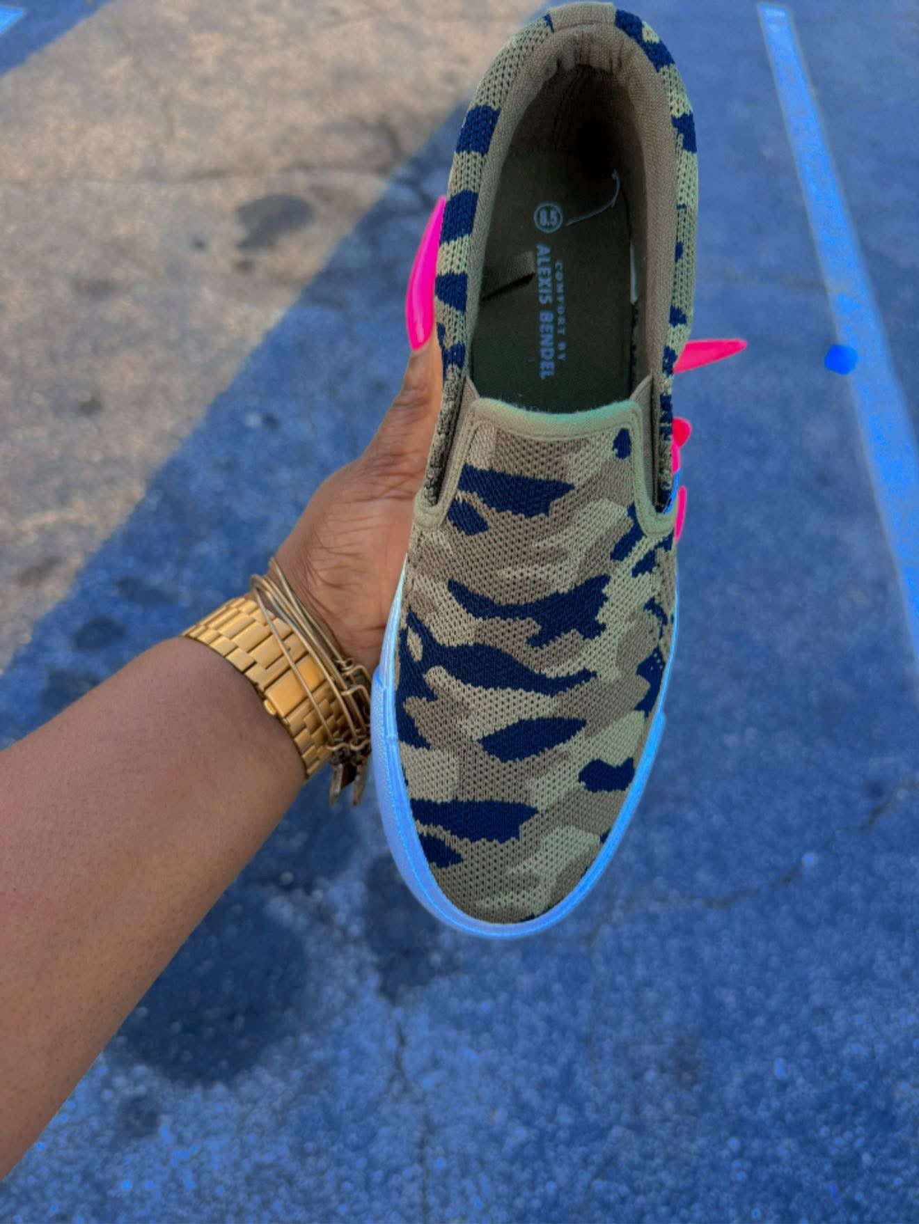 Alexis Bendel Camo Slip-Ons