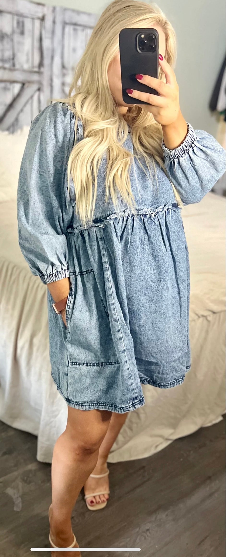 NWOT Heyson Denim BabyDoll Dress