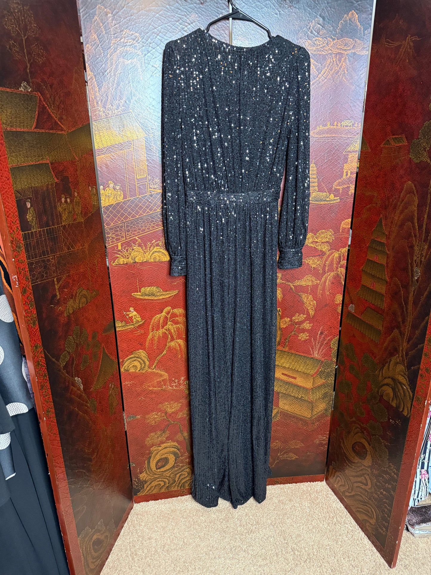 Sexy Black Sequin Jumpsuit