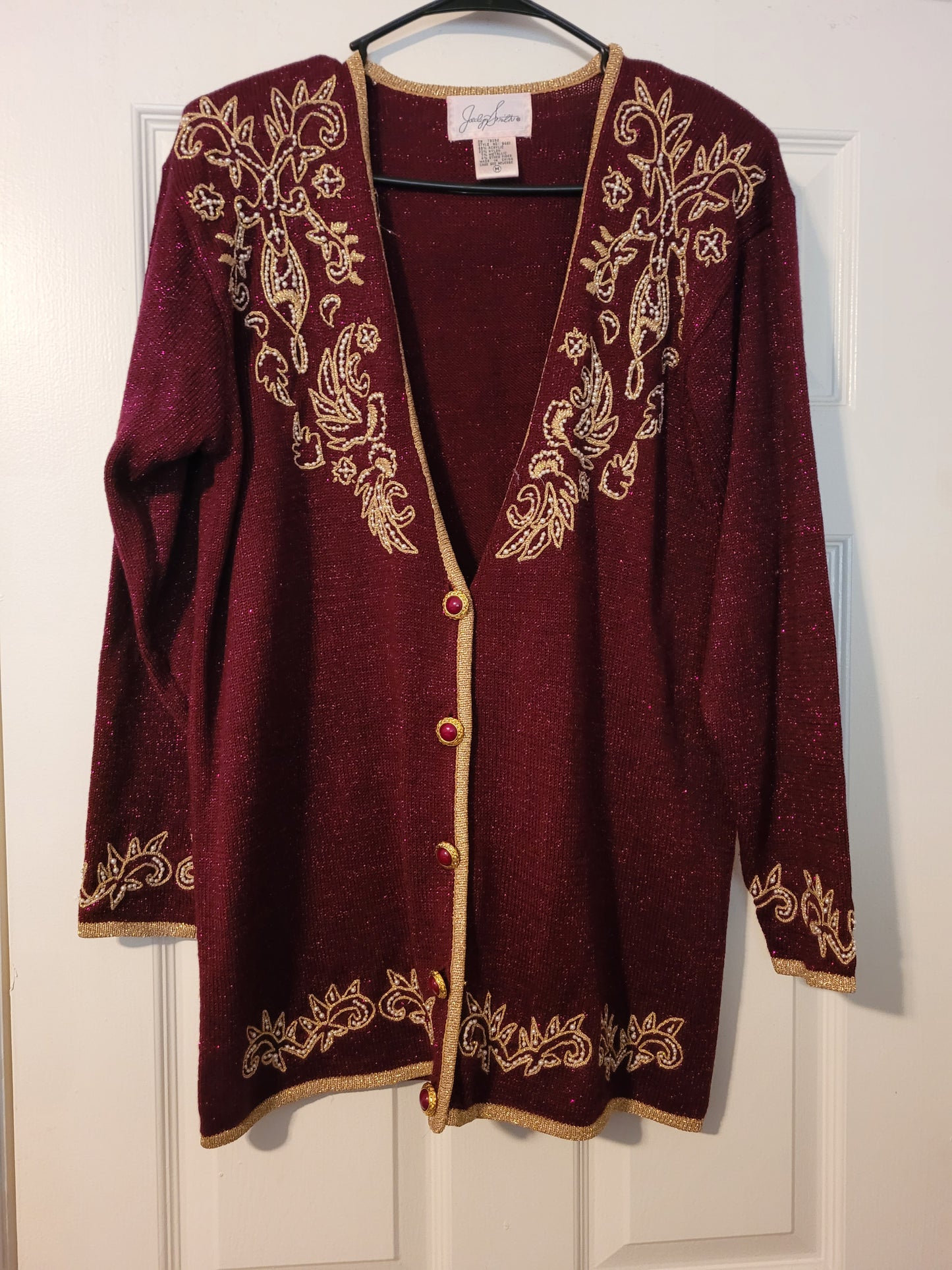 Vintage Jacklyn Smith Wine/Merlot Cardigan