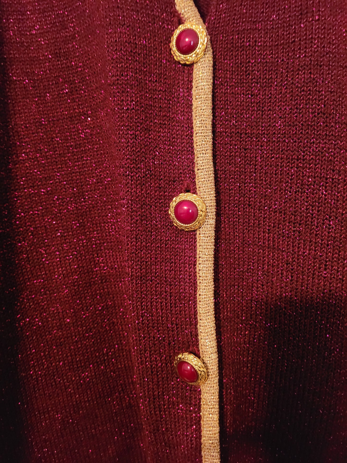 Vintage Jacklyn Smith Wine/Merlot Cardigan
