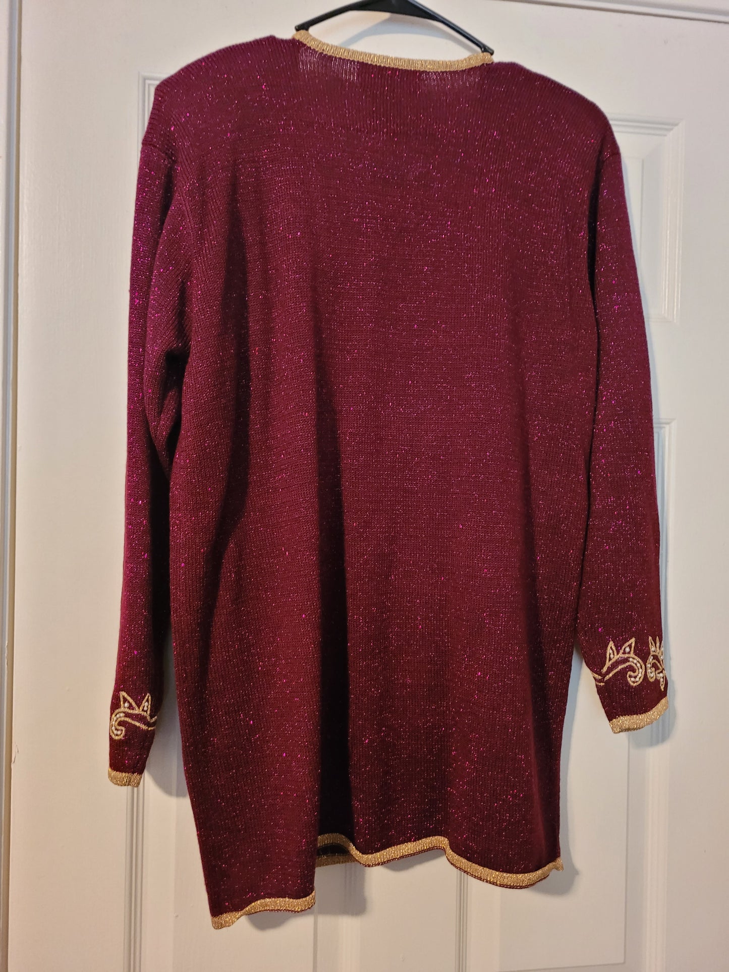 Vintage Jacklyn Smith Wine/Merlot Cardigan