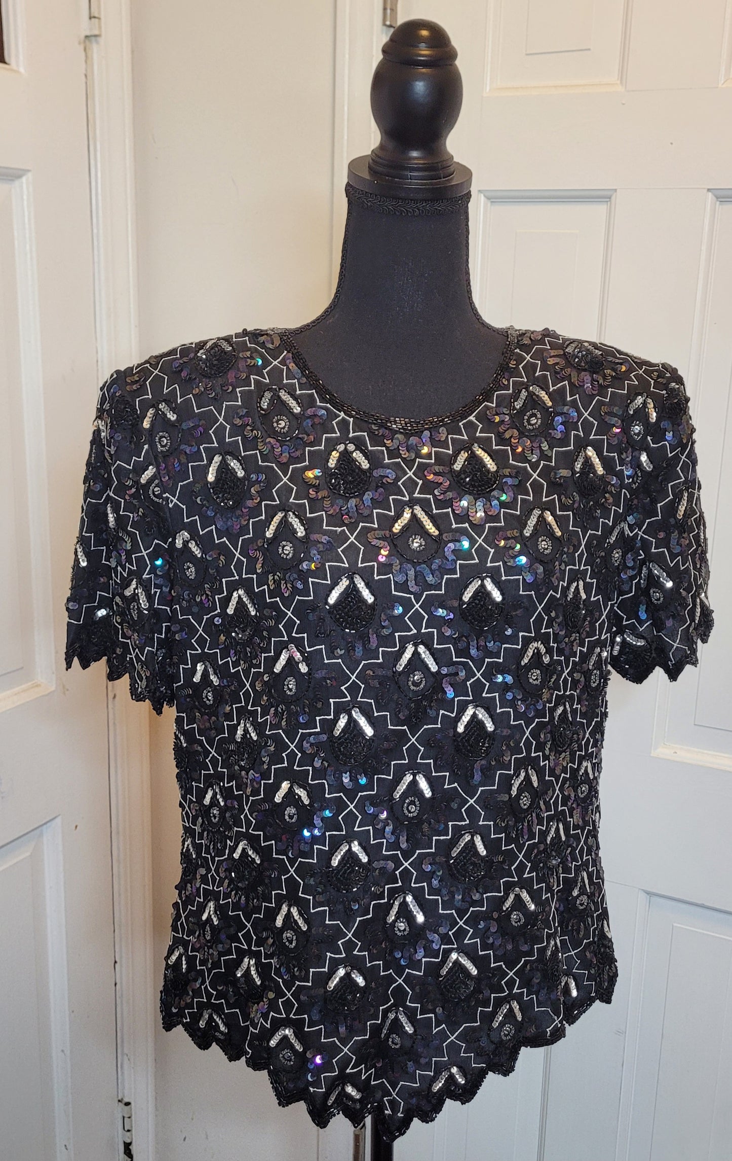 Classy Auntie Sequin Top