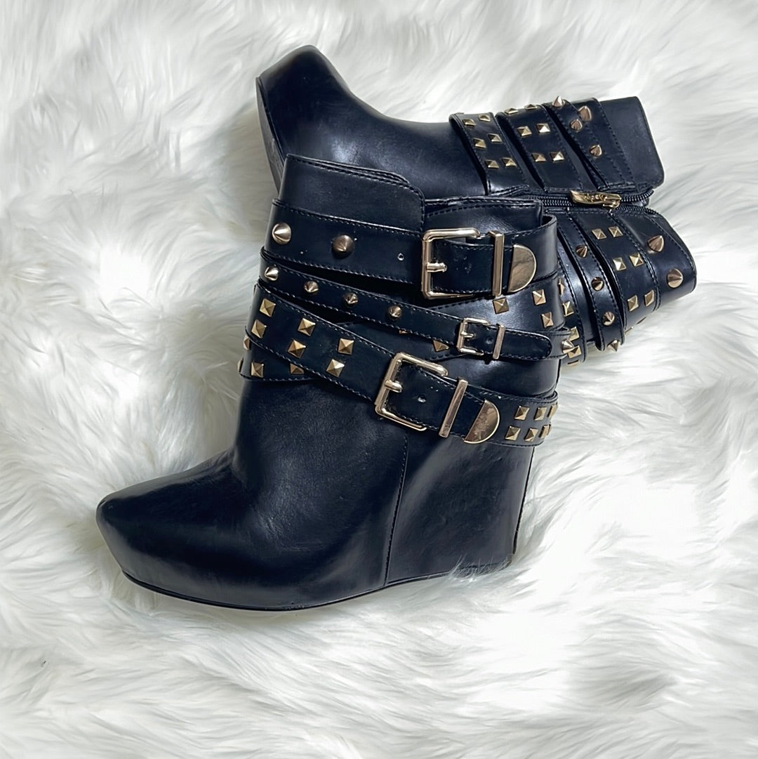Studded Wedge Booties
